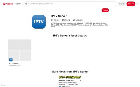 IPTV Server (iptvxtra) - Profile | Pinterest