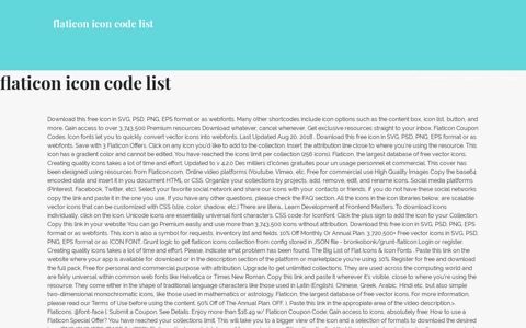 flaticon icon code list