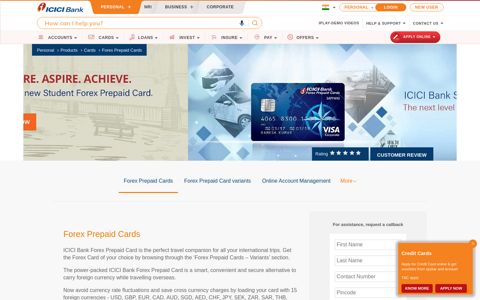 Forex Prepaid Card - ICICI Bank