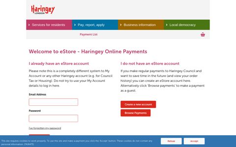 Civica Payments Portal - Welcome to eStore - Haringey Online ...