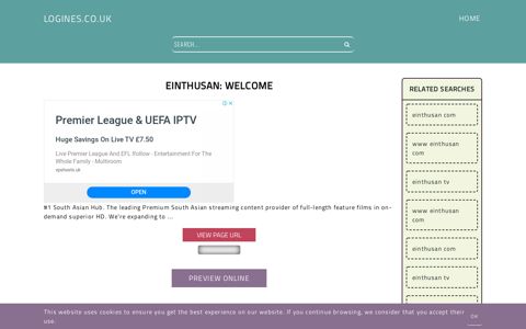 Einthusan: Welcome - General Information about Login
