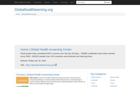 Globalhealthlearning.org - Free Online Courses