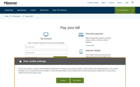 Pay your bill | The Hanover Insurance Group