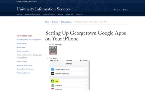 Setting Up Georgetown Google Apps on Your iPhone ...