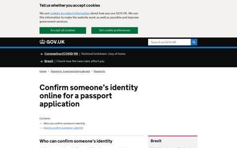 Confirm someone's identity online for a passport ... - Gov.uk