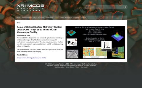 Demo of Optical Surface Metrology System Leica DCM8 - Sept ...