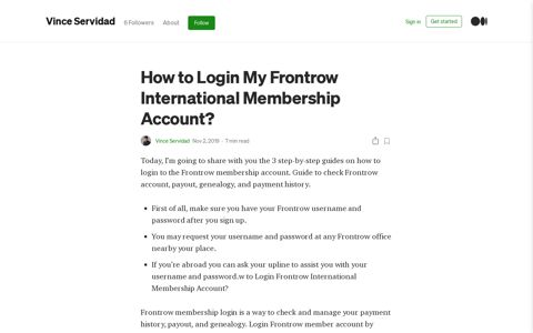 How to Login My Frontrow International Membership Account ...