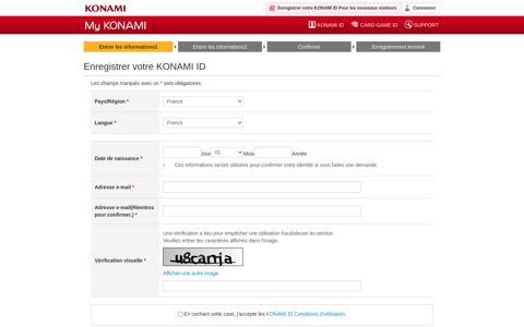 Register your KONAMI ID - My KONAMI