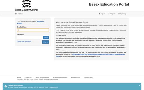 Essex Education Portal - Logon