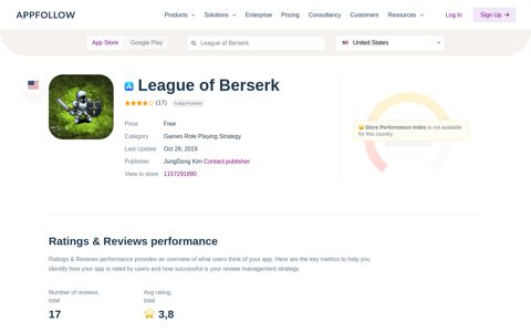 League of Berserk App Store Review ASO | Revenue ...