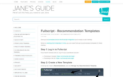 Fullscript - Recommendation Templates | Jane App - Practice ...