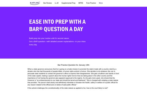 Kaplan Bar Exam Practice Question of the Day