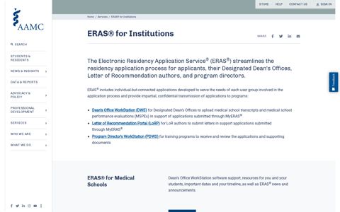 ERAS® for Institutions | AAMC