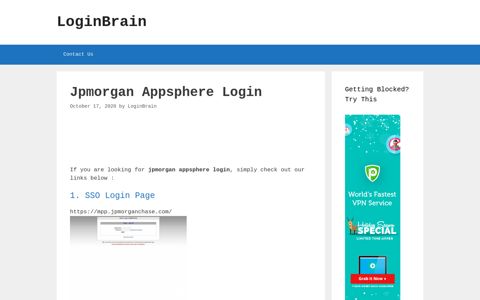 Jpmorgan Appsphere - Sso Login Page - LoginBrain