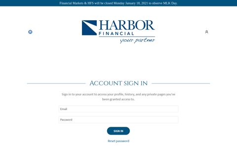 Login | Harbor Financial Services, LLC Landing Page
