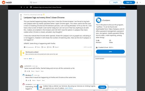 Lastpass logs out every time I close Chrome : Lastpass - Reddit