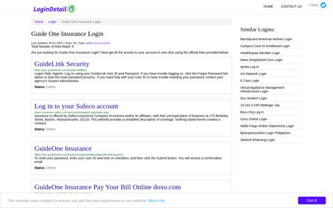 Guide One Insurance Login GuideLink Security - https://ap1 ...