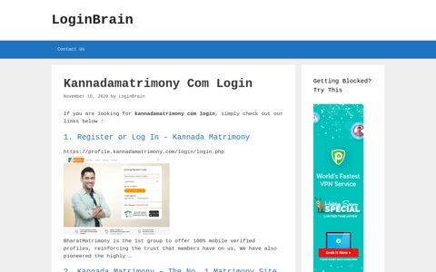 Kannadamatrimony Com Register Or Log In - Kannada ...