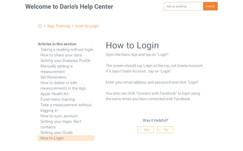 DarioSupport - How to Login