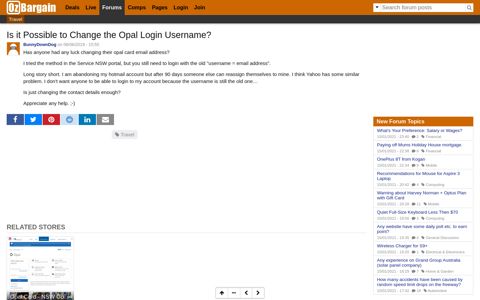 Is it Possible to Change the Opal Login Username? - OzBargain