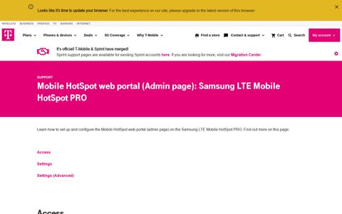 Mobile HotSpot web portal (Admin page): Samsung LTE ...