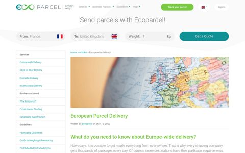 Europe Parcel Delivery and Shipping Services - Ecoparcel