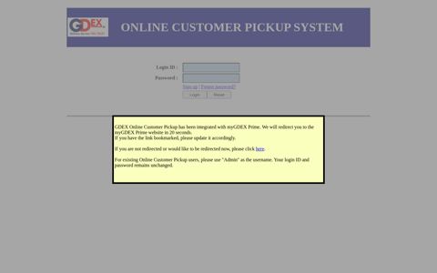 Online Customer Pickup System