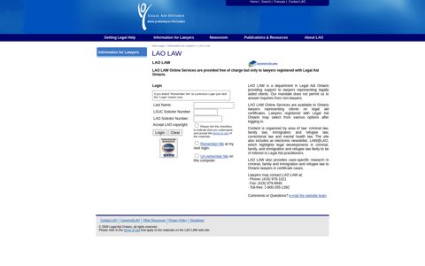 LAO LAW - Legal Aid Ontario