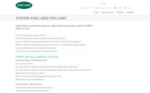 System ENEL-MED on-linie | Centrum medyczne ENEL-MED