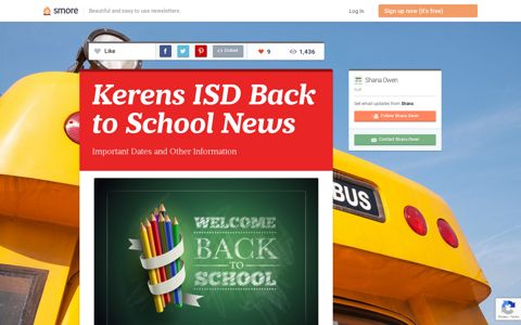 Kerens ISD Back to School News | Smore Newsletters