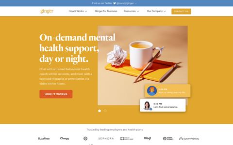 Ginger | On-demand mental healthcare