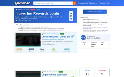 Jurys Inn Rewards Login - Logins-DB