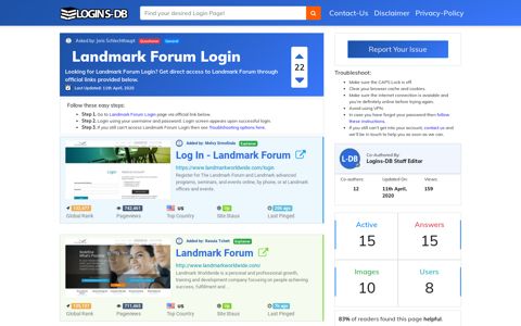 Landmark Forum Login - Logins-DB