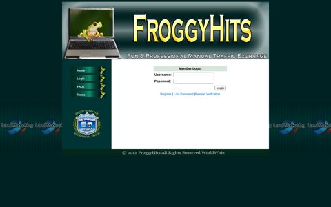 Member's Login - Froggy Hits