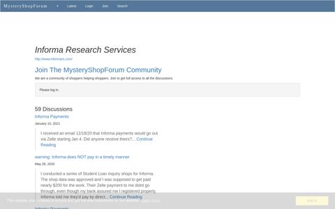 Informa Research Services - Mystery Shopping Forum