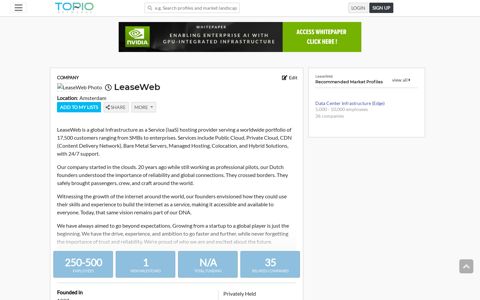 Company LeaseWeb News, Employees and Funding ...