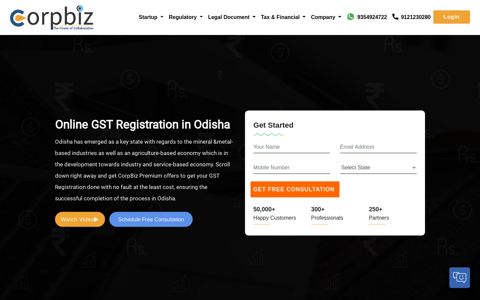 Online GST Registration in Odisha - Corpbiz
