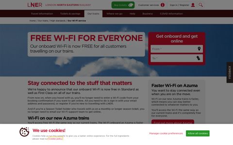 Wi-Fi on Our Trains | LNER