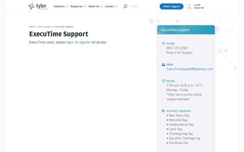 ExecuTime Support | Tyler Technologies