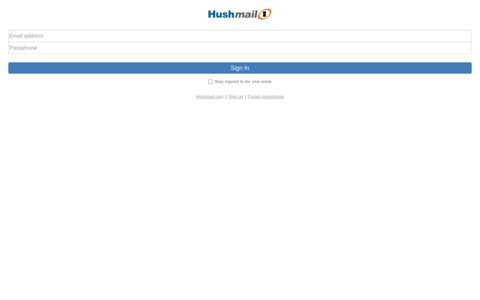 Sign in to Hushmail Mobile