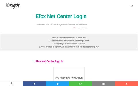 ▷ Efox Net Center Login - 10Login.net