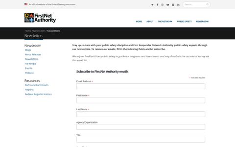Newsletters - First Responder Network Authority