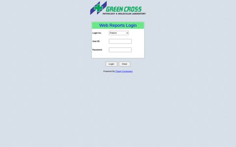 GreenCross Web Reports Login