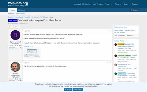 SOLVED - "authentication required" on User Portal | The VoIP ...