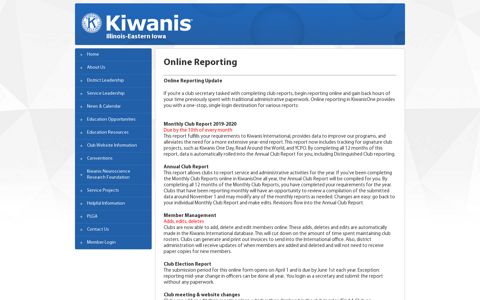 Online Reporting - Illinois-Eastern Iowa - Kiwanis International