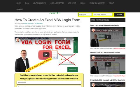 How To Create An Excel VBA Login Form
