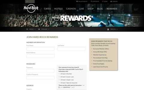 Join Hard Rock Rewards