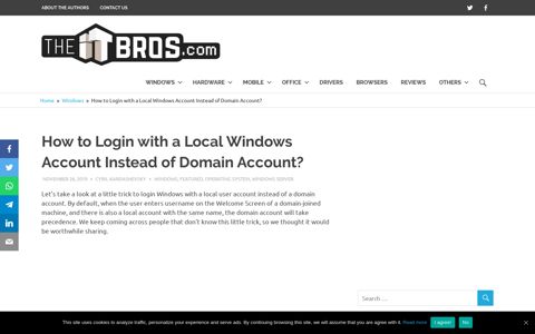 How to Login with a Local Windows Account ... - TheITBros