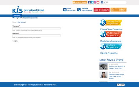 User account | KIS International School Bangkok