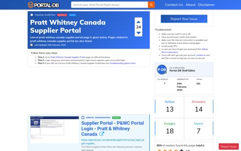 Pratt Whitney Canada Supplier Portal